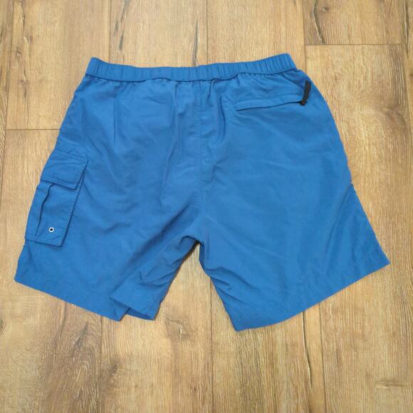 VTG Polo Sport Ralph Lauren Men's Large Nylon Shorts Royal Slate Blue Cargo Y2K - Picture 9 of 9